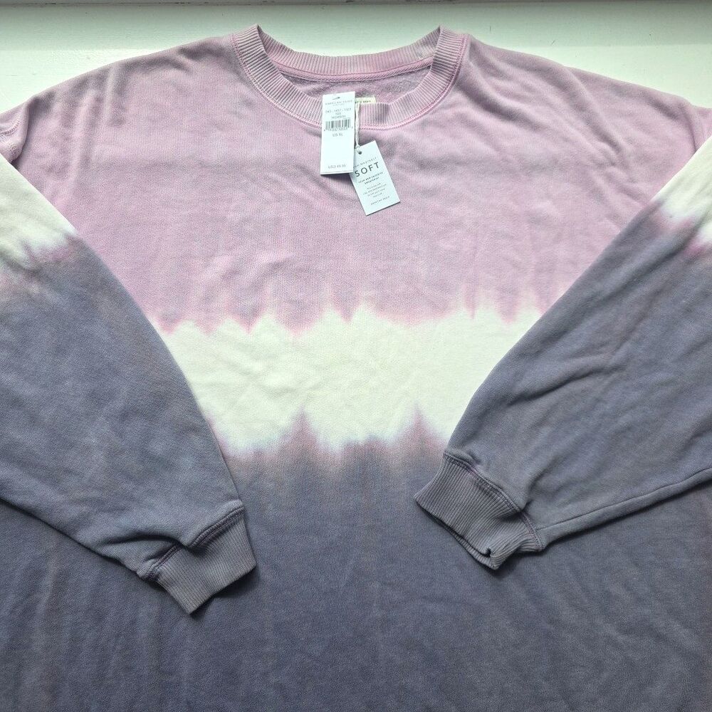 AEO American Eagle Sweatshirt XL Ombre Dip Dye Crewneck Jegging Fit Comfy NWT